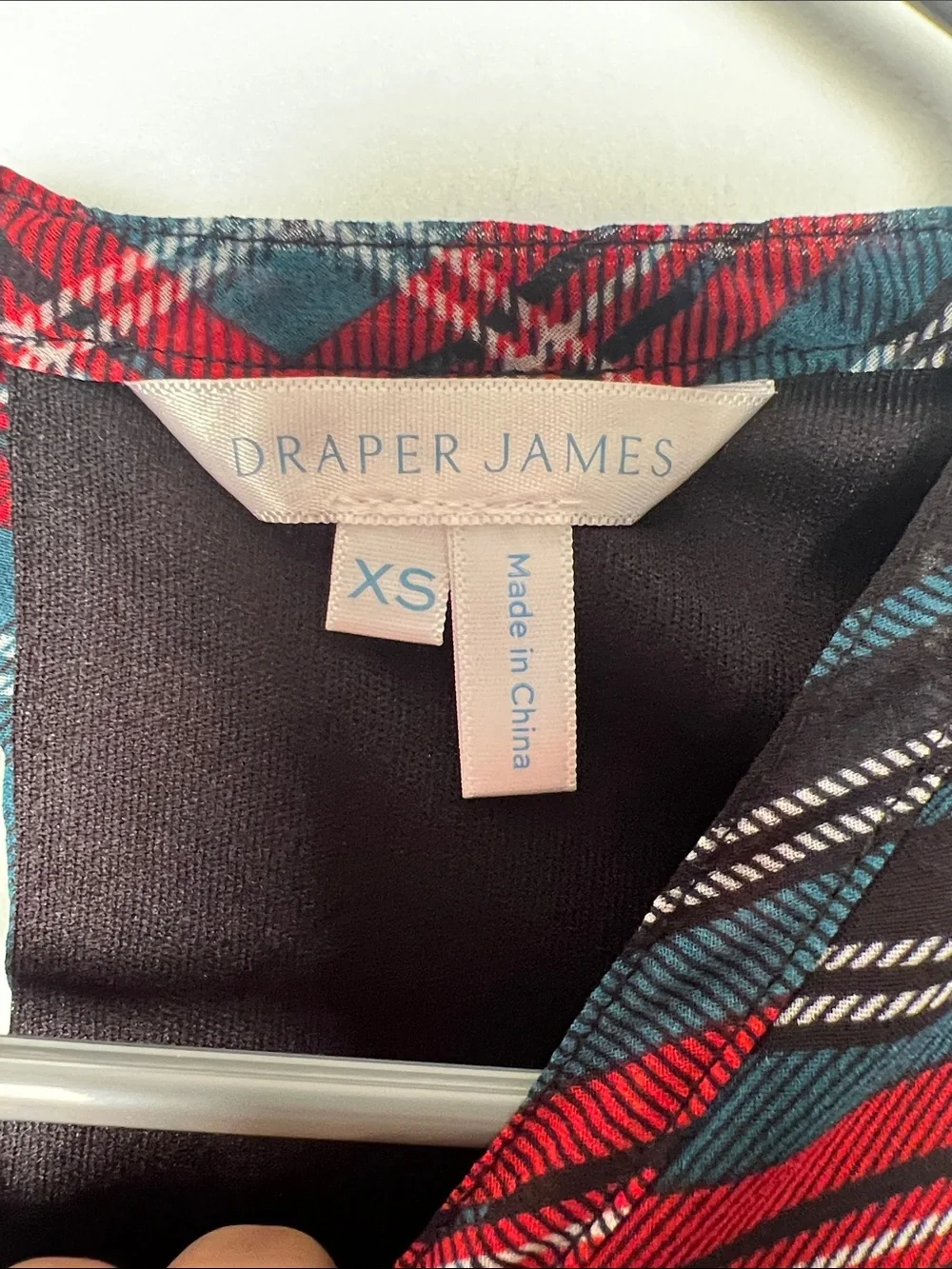Draper James girls-XS Holliday Red and Black Plaid Tiered Long Sleeve dress.